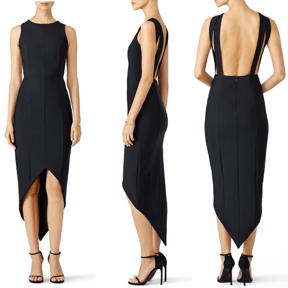 Misha Collection Siran Backless asymmetrical Black Dress Size 4